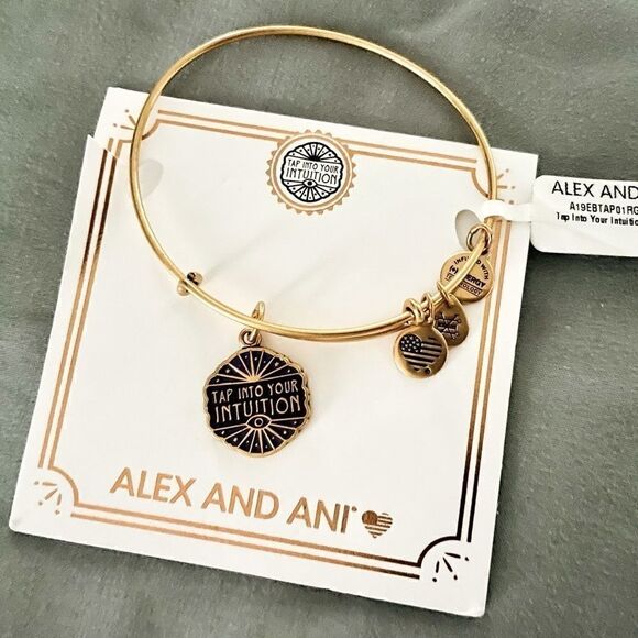 NWT Alex and Ani Tap Into your Intuition Charm Bangle - Picture 1 of 3